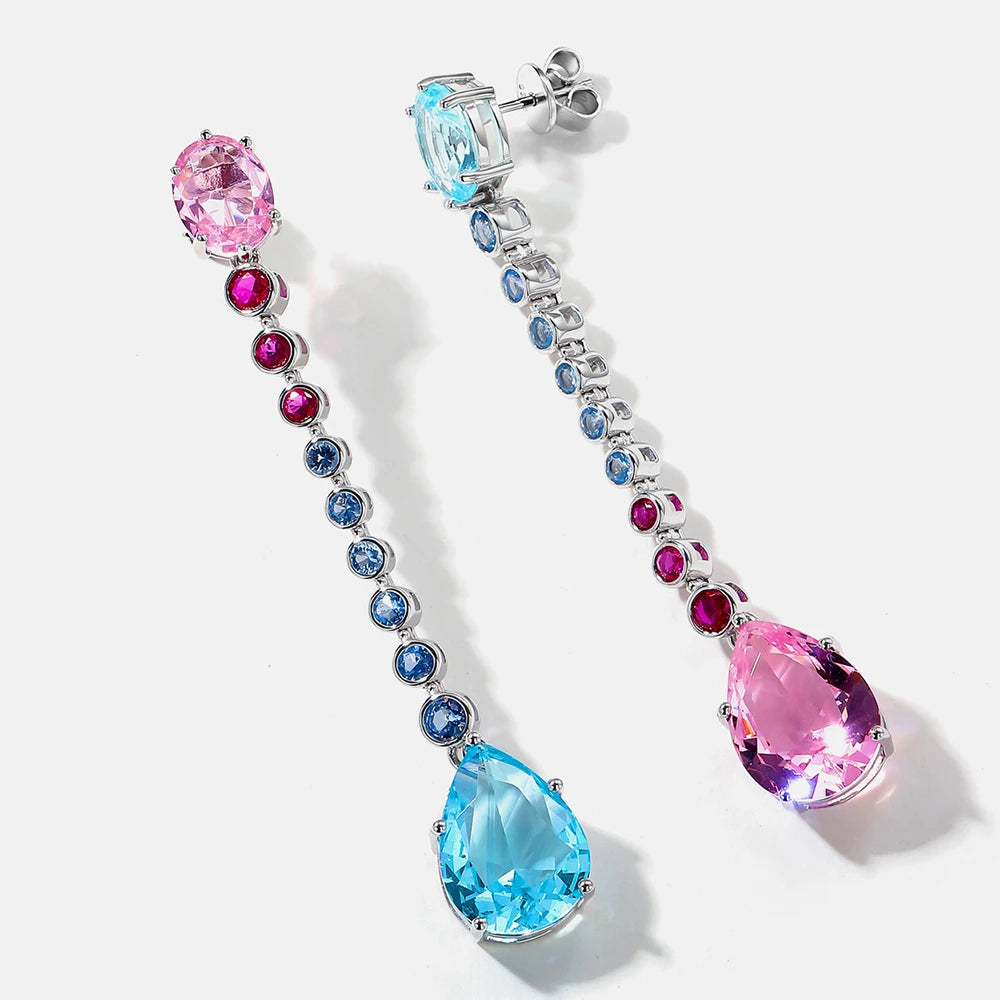 Vintage Lab Sapphire Drop Earrings