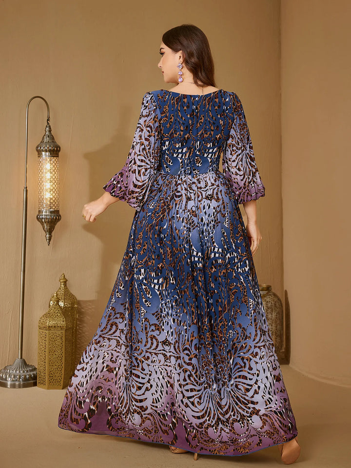 Attractive Cut Flower Pattern Evening Gown