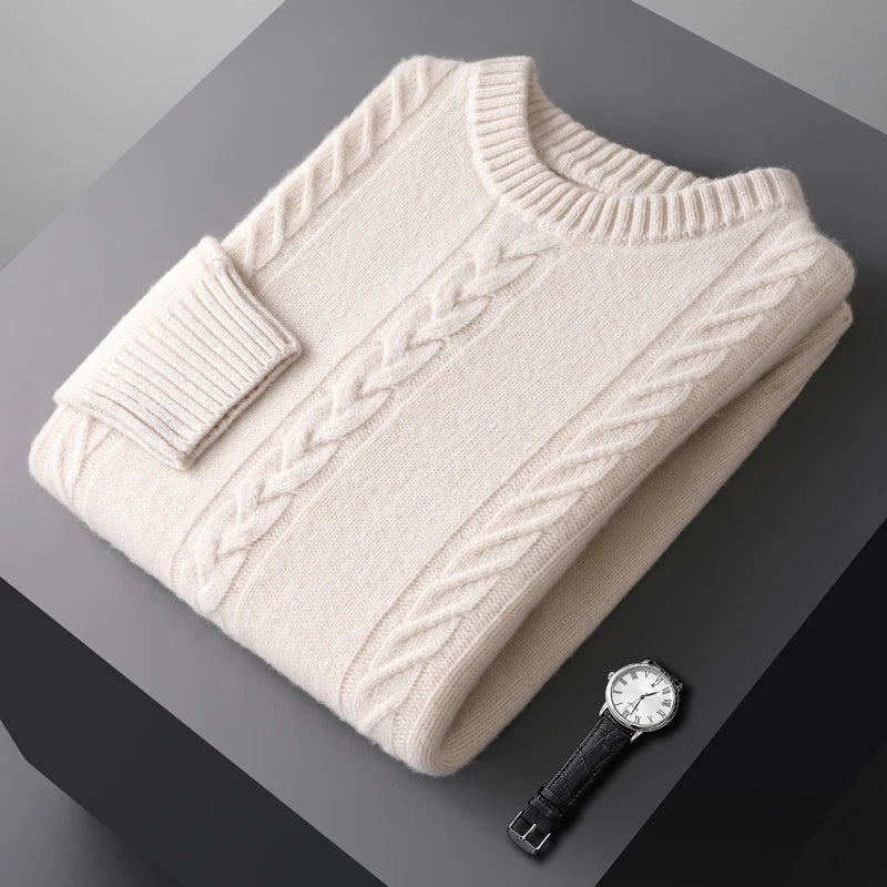 Soft Warm Cable Stitch Pullover Sweater