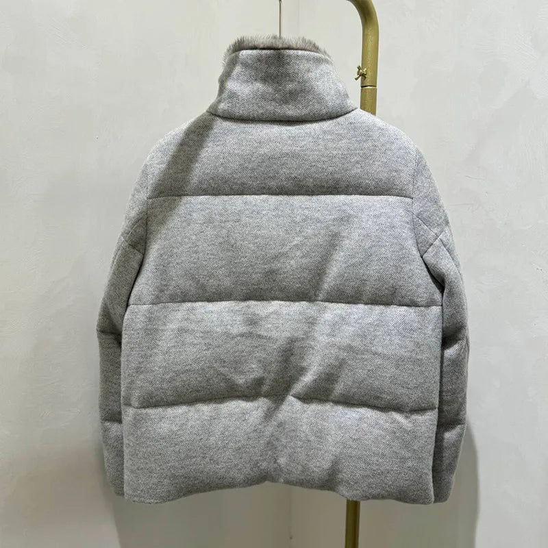 Luxury Mink Fur Down Parka Coat