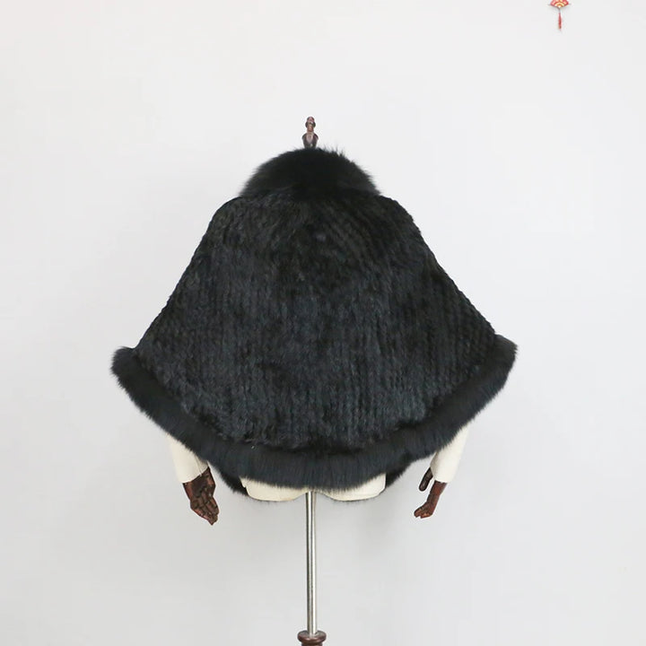 Stylish Knitted Warm Fur Cape