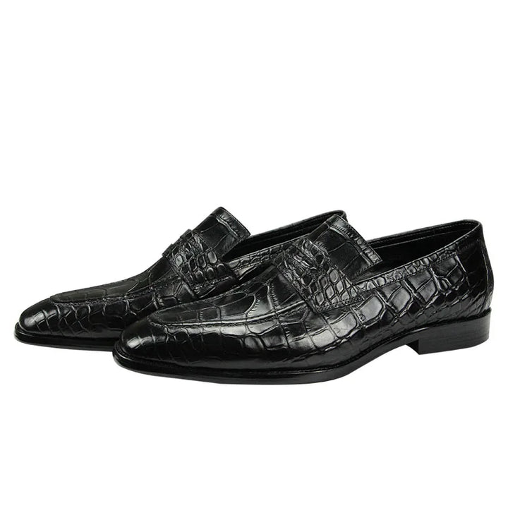 Classic Italian Leather Slip-On Oxford Shoes