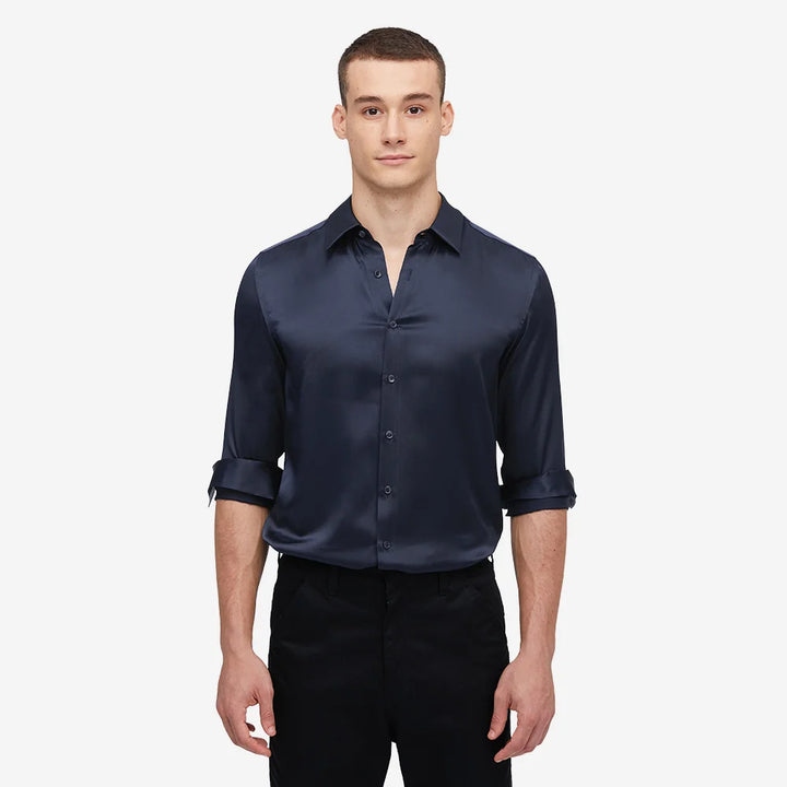 Versatile Long Sleeve Silk Shirt