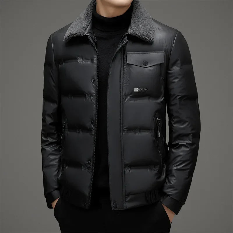 Pelt Collar Men's Parka Jacket