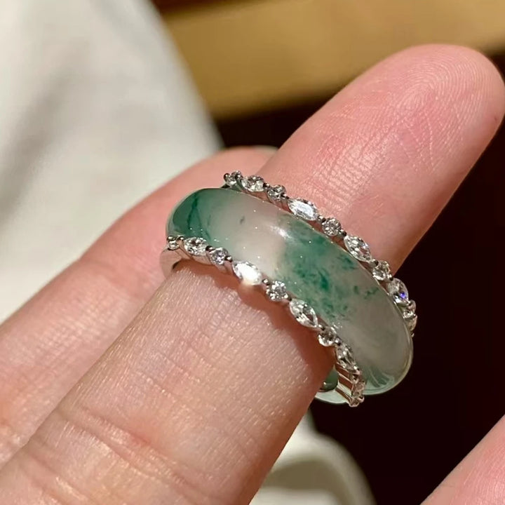 High Carbon Diamonds Gemstone Row Ring