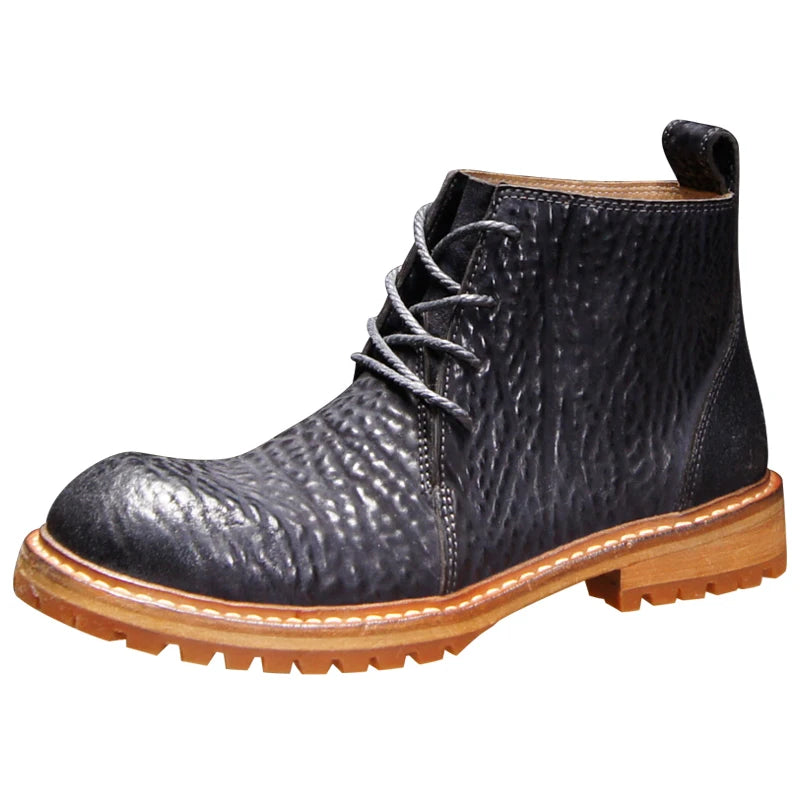 High-end Heavy-washed Leather Shoes