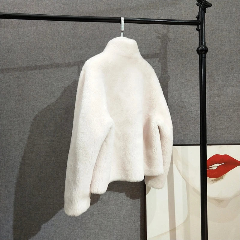 Delicate Wool Fur Short Coat