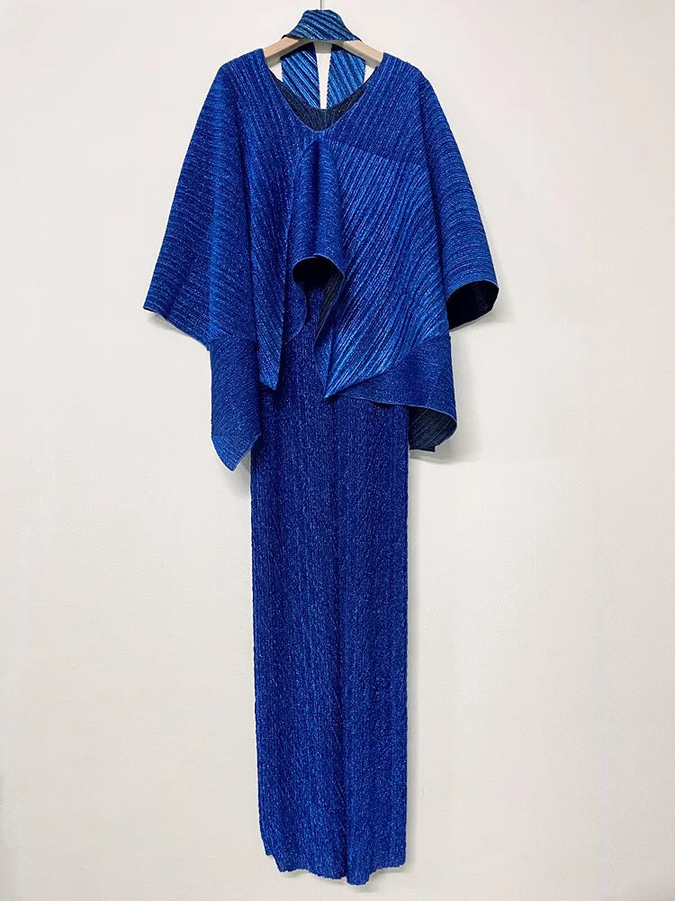 Elegant Pleated Women's 2-Piece Outfit Set