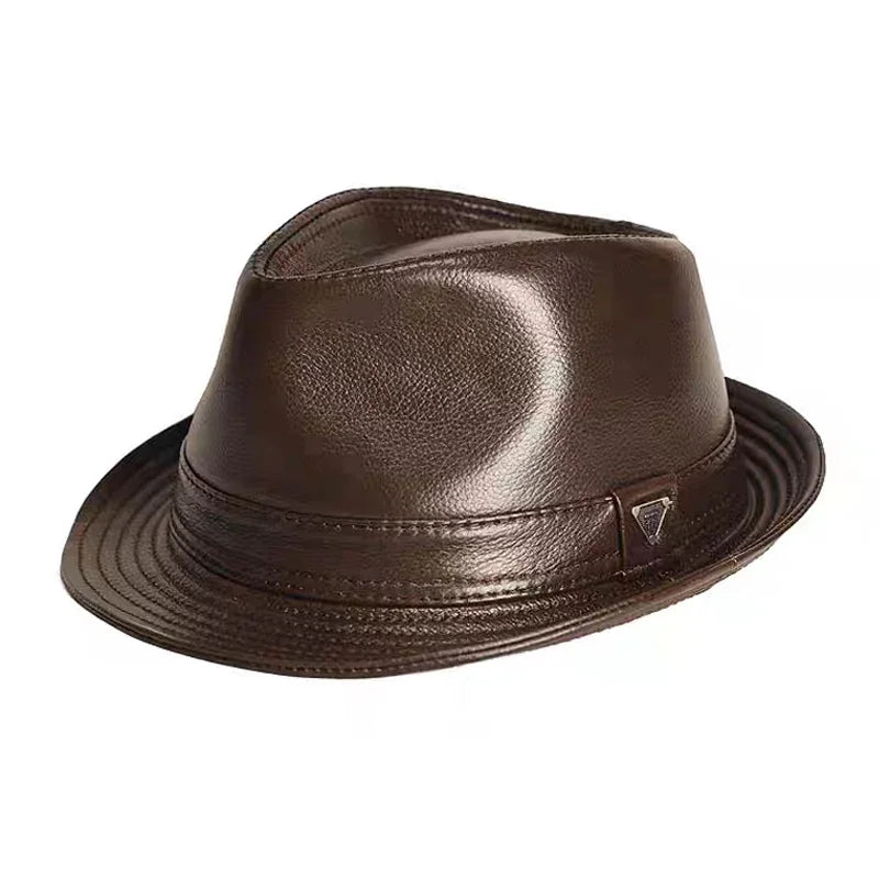 Premium Leather Gentleman Brim Hat
