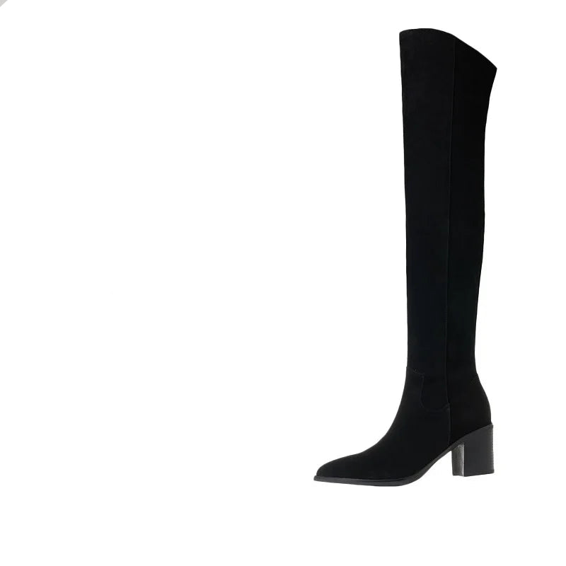 Fashionable Over Knee Suede Boots