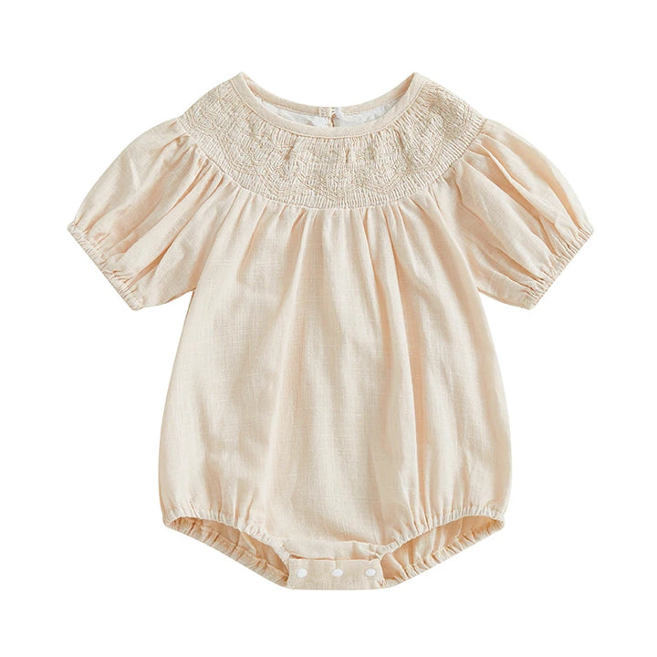 Stylish Smocked Bubble Baby Girl's Romper