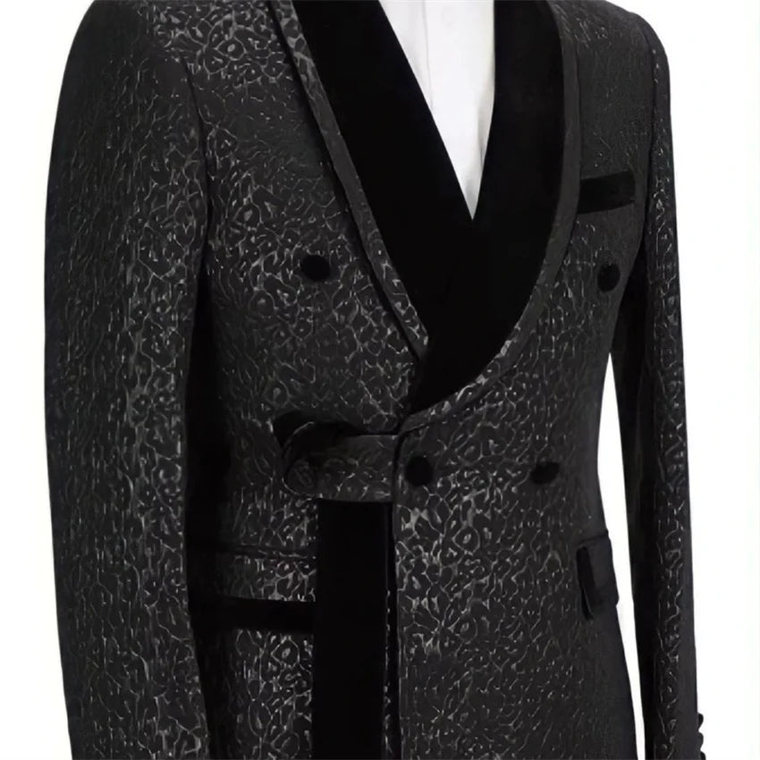 Floral Tuxedo 2-Piece Jacquard Suit