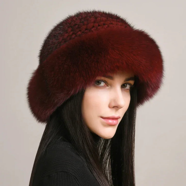 Premium Fur Knit Beanie Hat