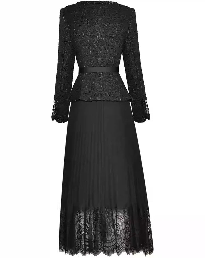 Single Breasted Spliced Formal Dress