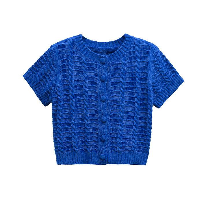 Cropped Knitted Casual Cardigan