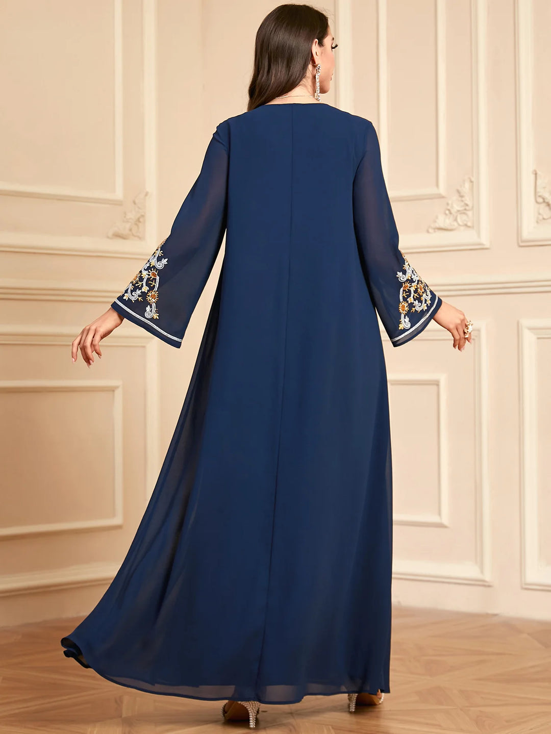 Sweet Embroidered Robe Kaftan Dress