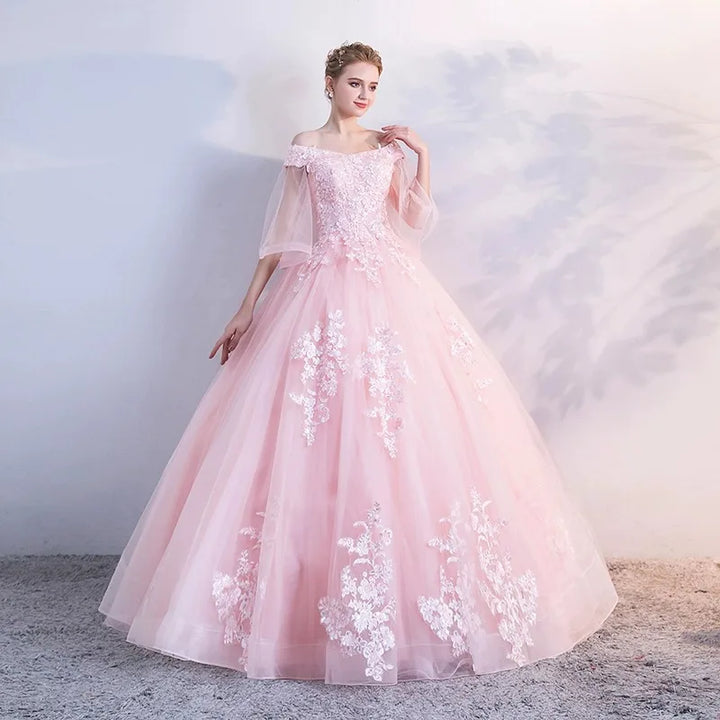 Exquisite Appliqued Tulle Ball Gown