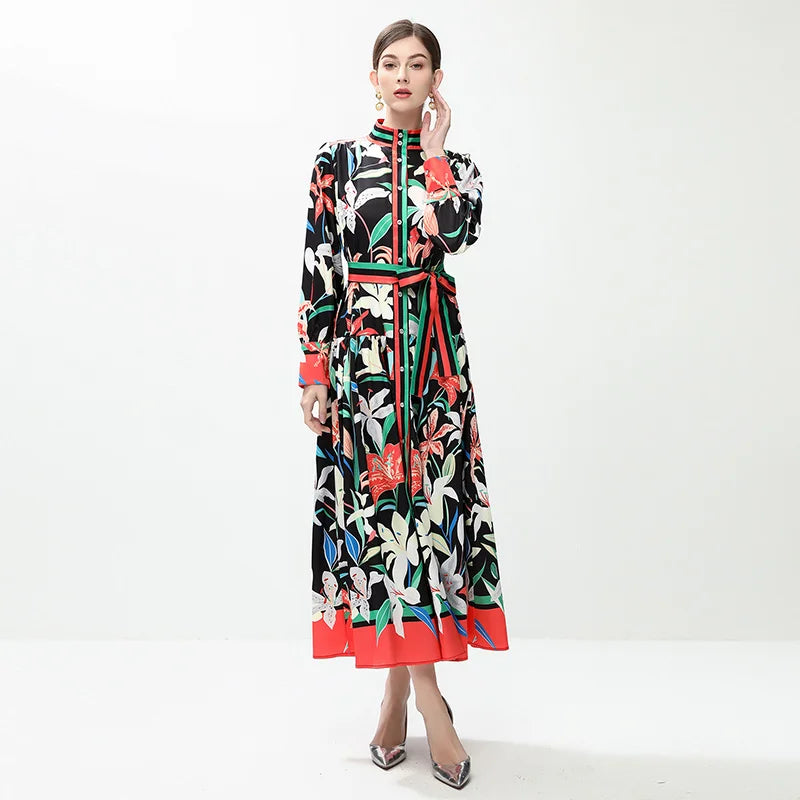 Modish Single Breasted Beach Holiday Maxi Dress