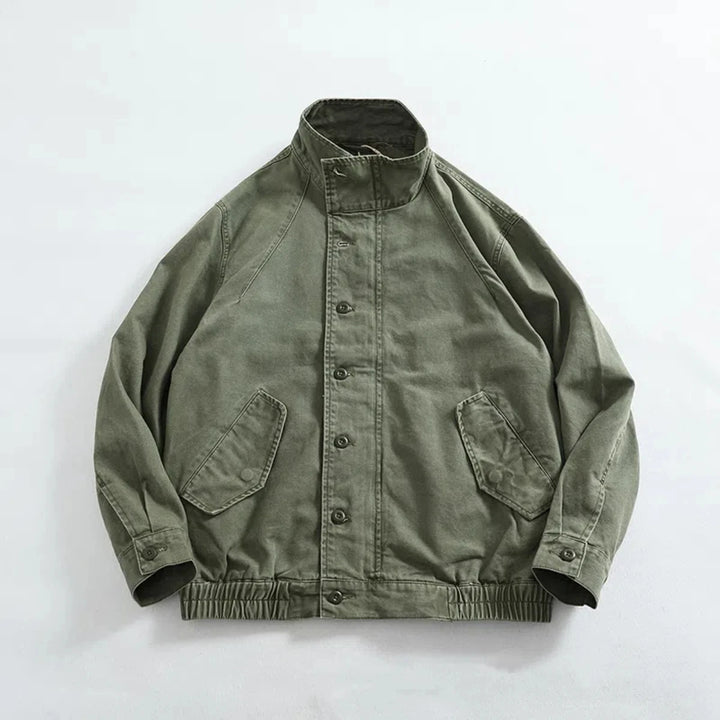Vintage Old Washed Woven Cargo Jacket