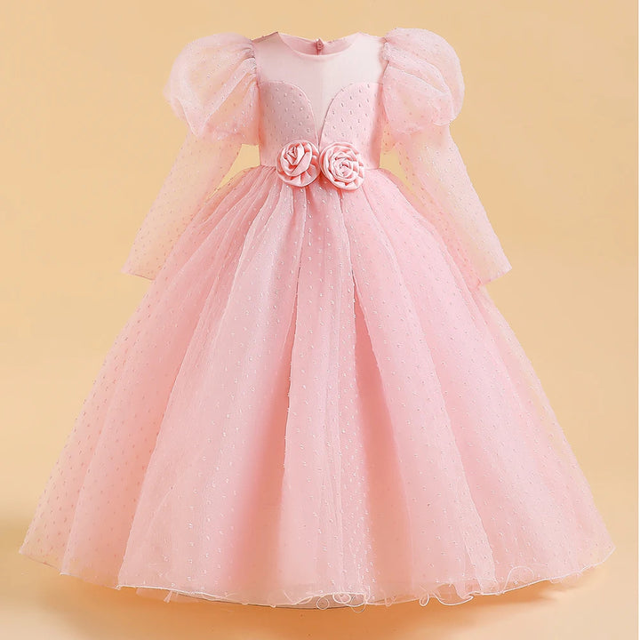 Charming Floral Belt Little Bridesmaid Dress