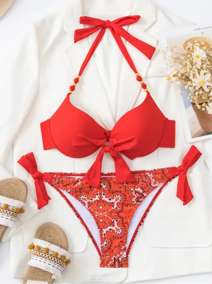 Lovely Push-Up Two-Piece Bikini Set