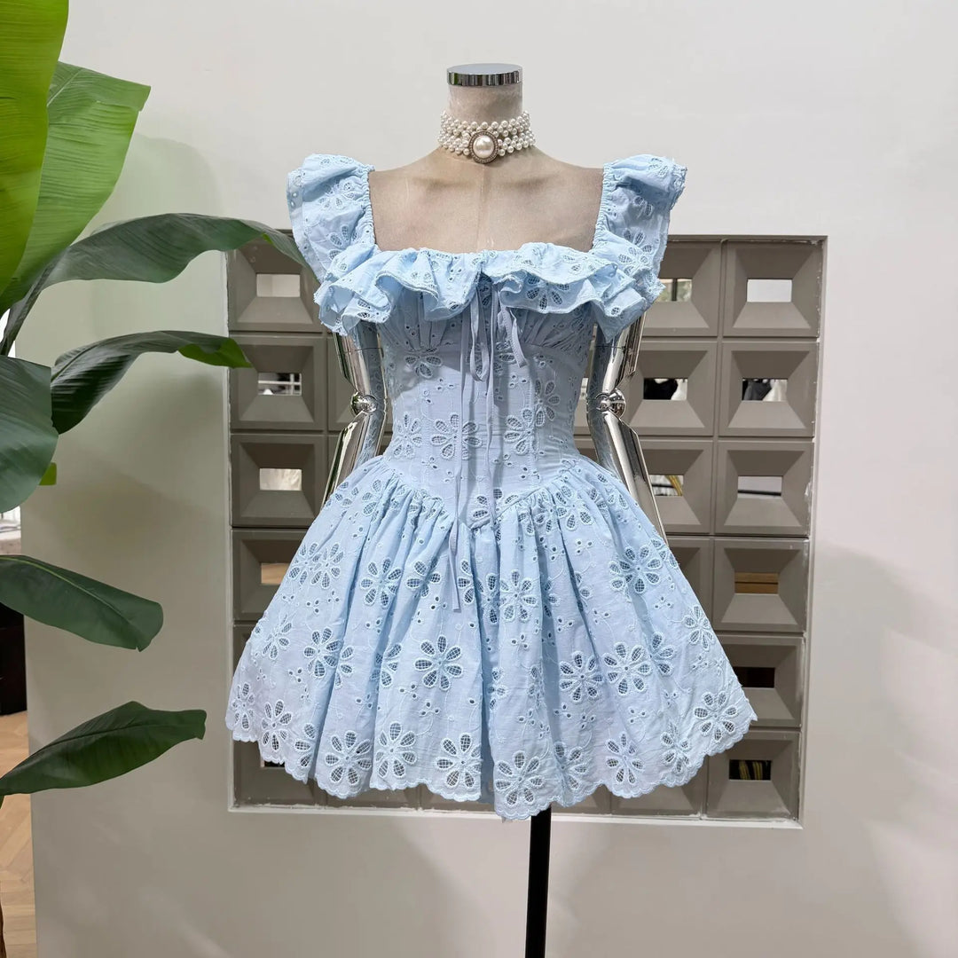 Graceful Eyelet Embroidered Corset Dress