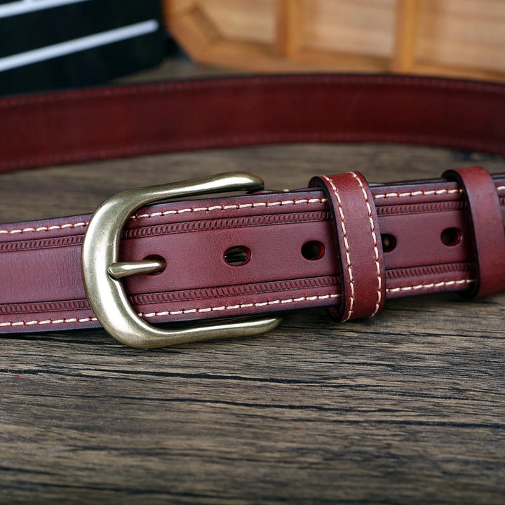 Refined Top Layer Cowhide Leather Belt