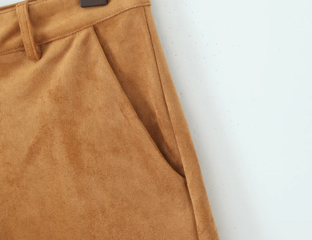 Luxury High Waisted Faux Suede Shorts