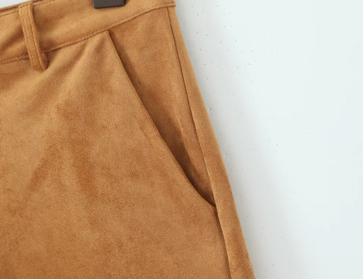 Luxury High Waisted Faux Suede Shorts