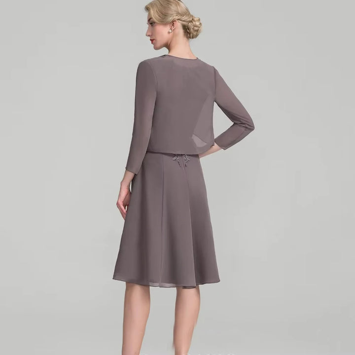 Elegant Applique Cap Sleeve Mother Of Bride Dress
