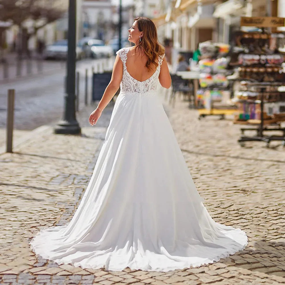 Exquisite Backless Plus Size Bridal Gown