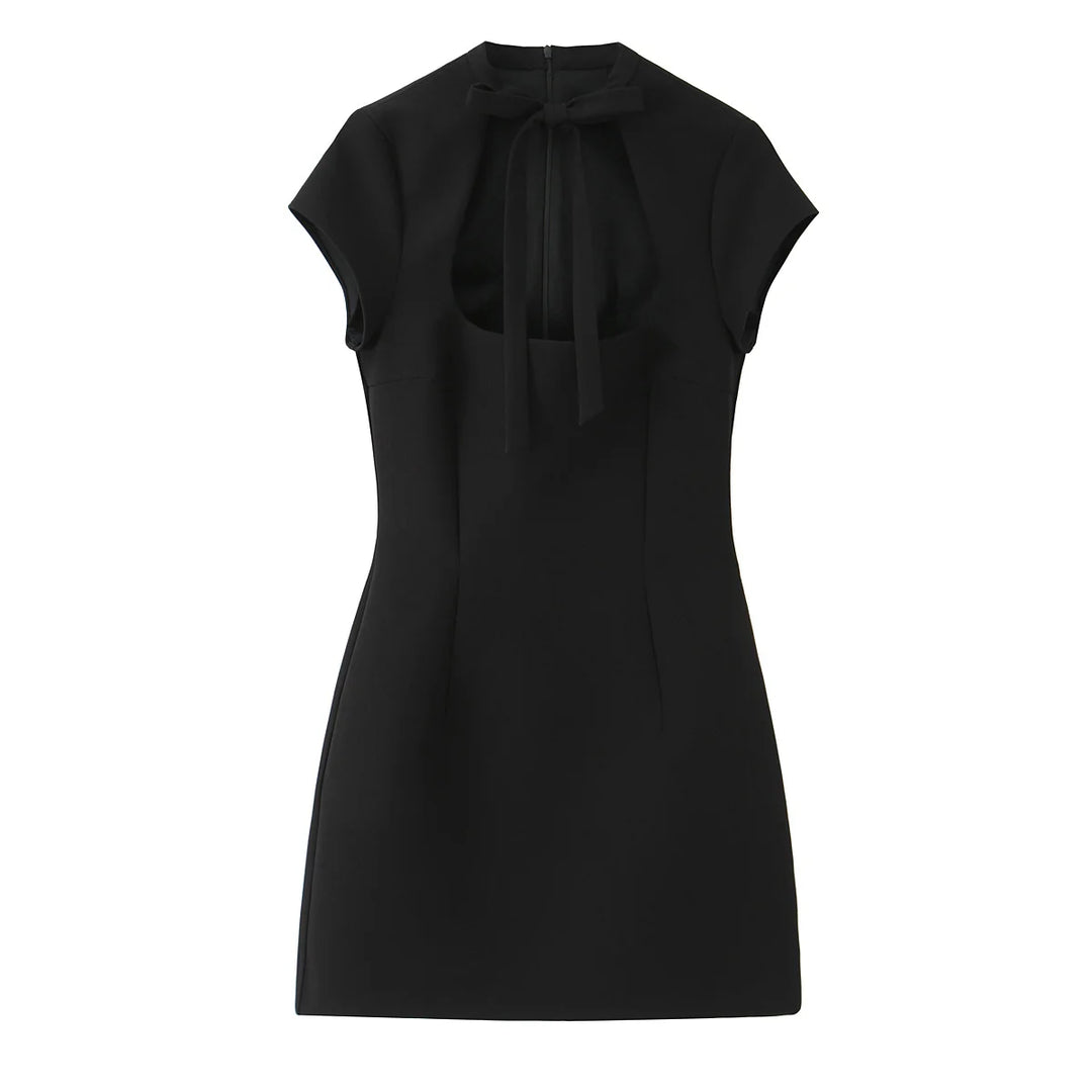 Light Luxury Bow-Tie Mini Dress