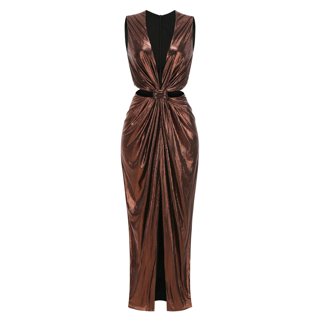 High-End Waist-Cinching Evening Gown