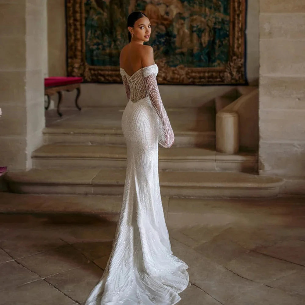 Modish Side Split Bridal Gown