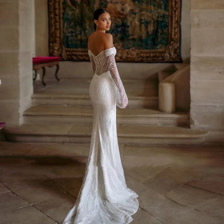 Modish Side Split Bridal Gown