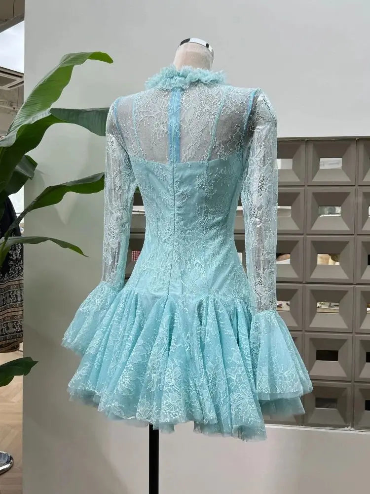Sweet Long Sleeves Birthday Party Mini Dress