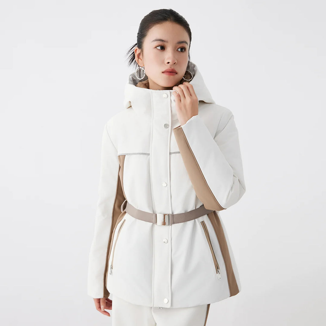 Stylish High-neck Goose Down Hooded