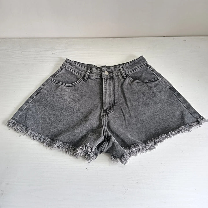 Trendy High Waist Loose Fit Denim Shorts