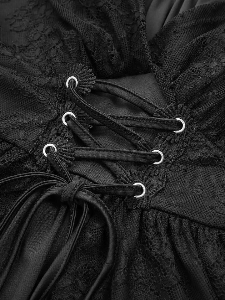 Sweet Flare Sleeves Plus Size Dress