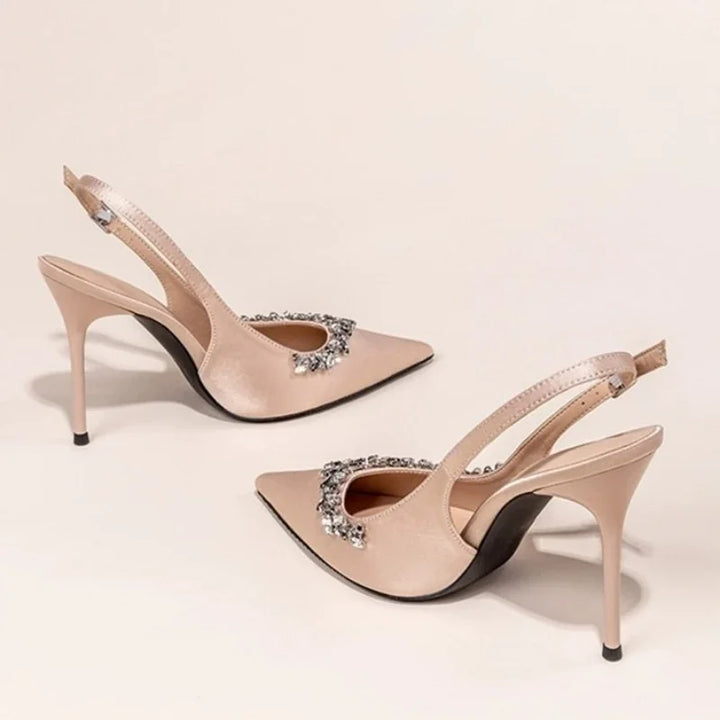 Classic Rhinestone Slingback High Heels