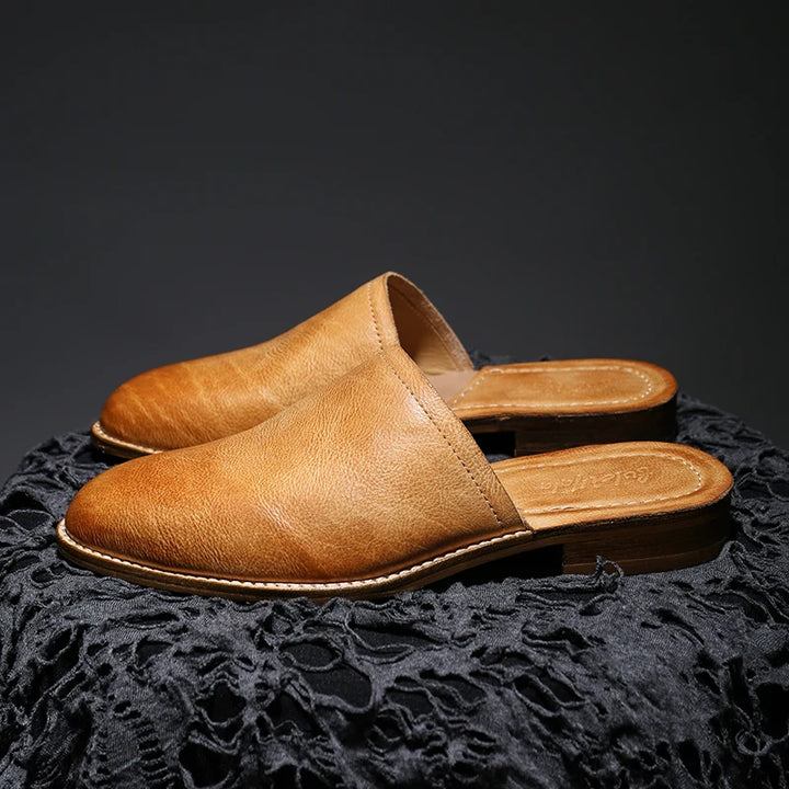 Slick Handcrafted Calf Leather Mules
