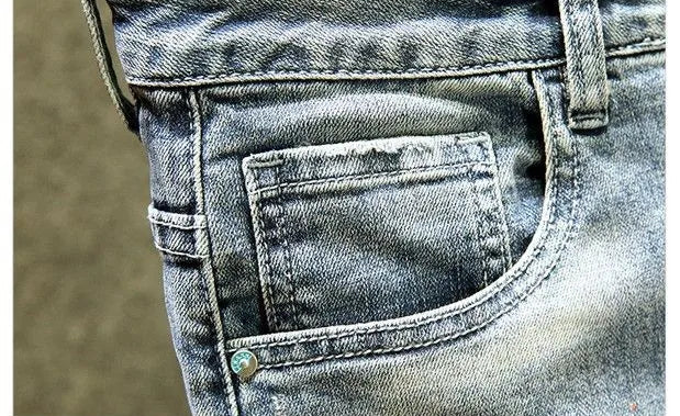 Modern Ripped Slim Fit Denim Shorts