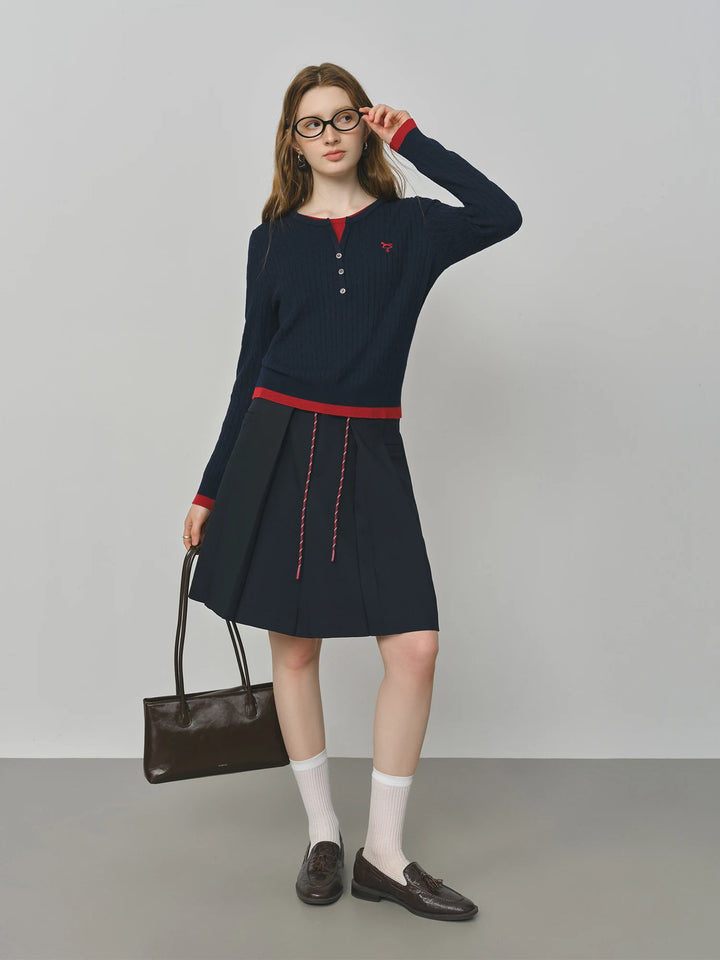 Alluring Fake Two-Piece Mini Skirt