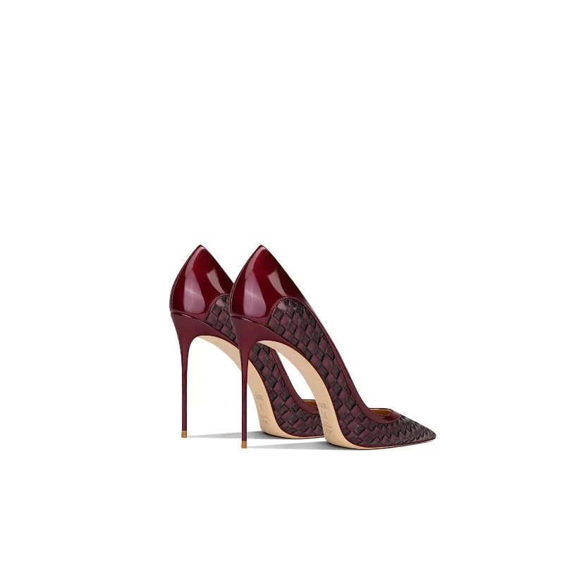 Stylish Leather Pointed Stiletto Pumps