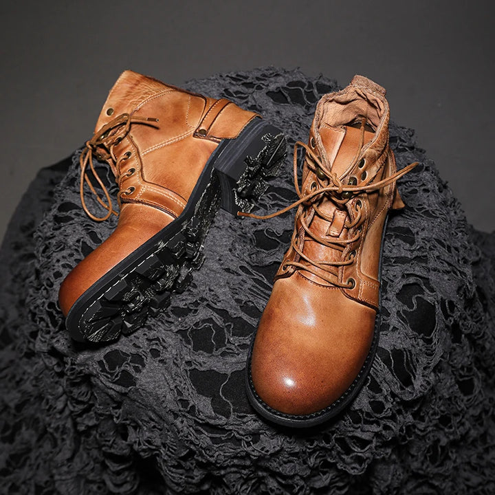 Smart British Style High-Top Motorcycle Boots