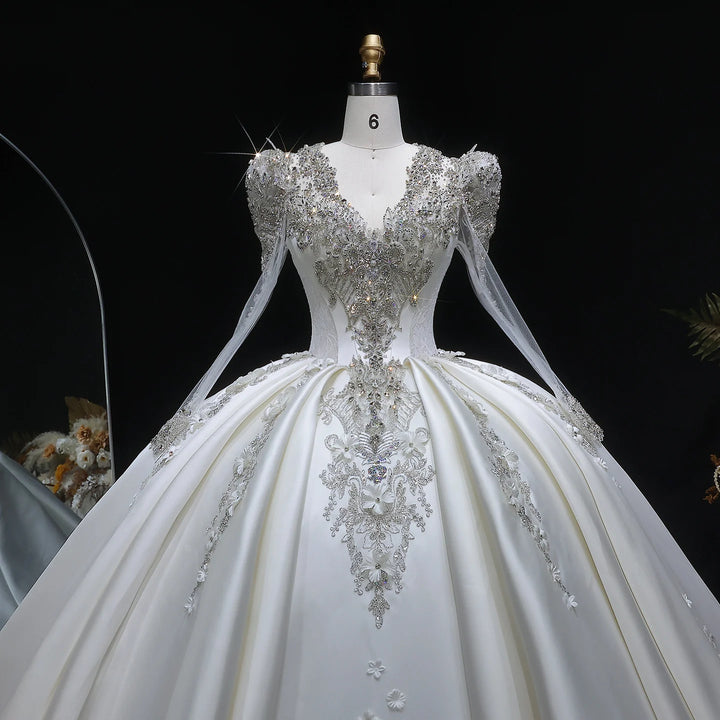 Stunning 3D Flowers Bridal Couture