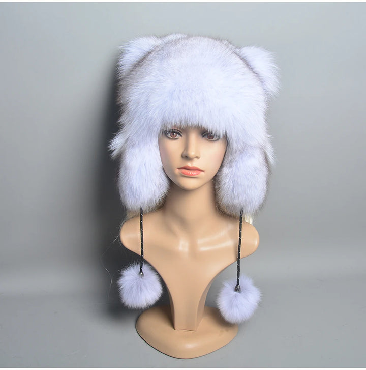 Luxury Hand-Knit Warm Fur Hat
