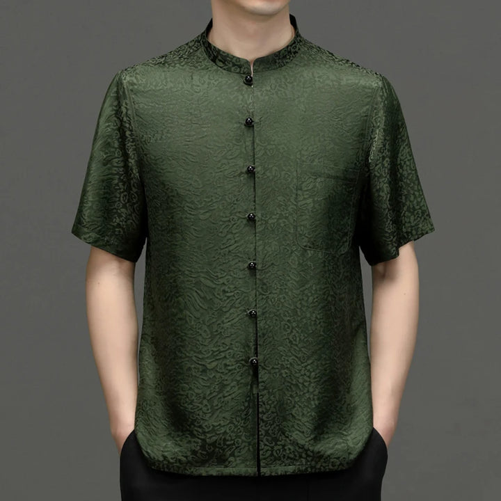Elegant Short Sleeved Silk Shirt
