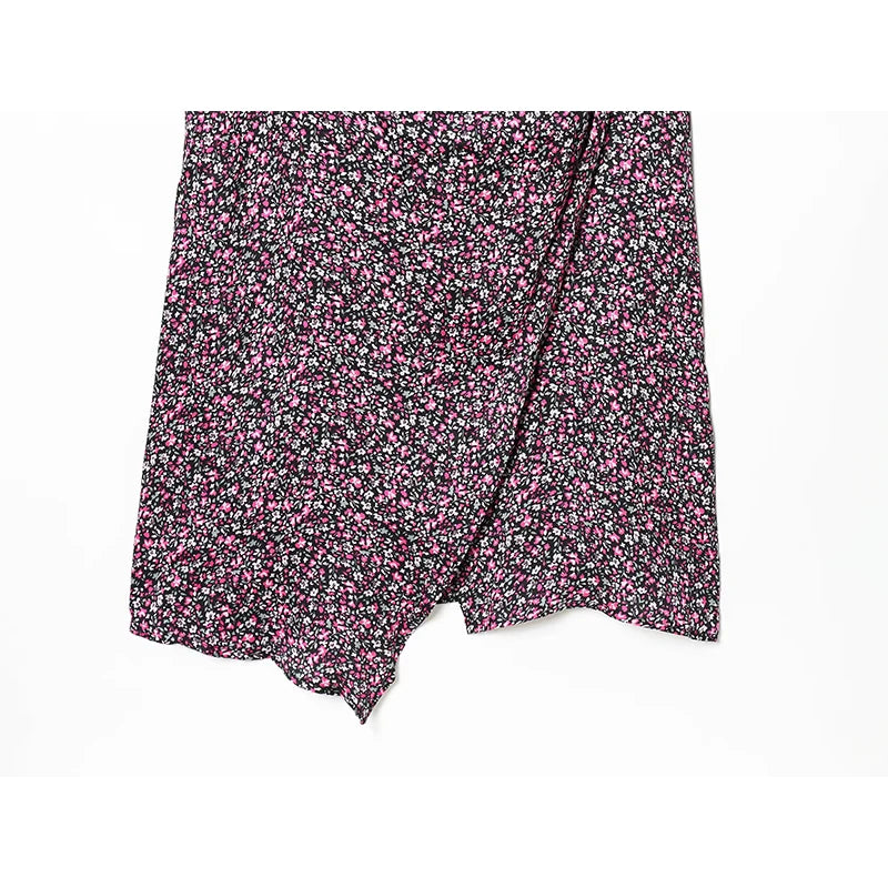 Trendy Floral Print Asymmetrical Dress