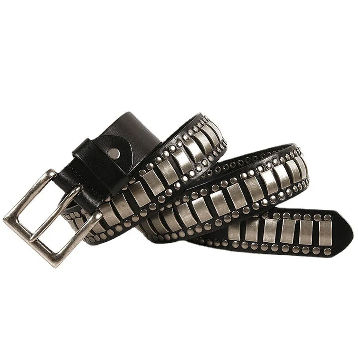 Stylish Geometric Punk Rock Leather Belt